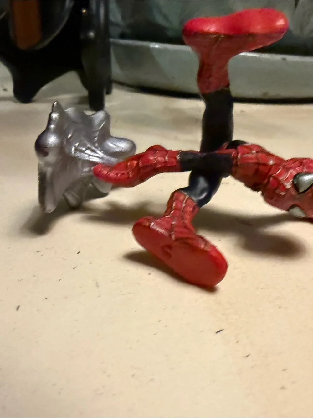 Hasbro Spider-Man Red and Black Poseable Action Figure with Silver Base